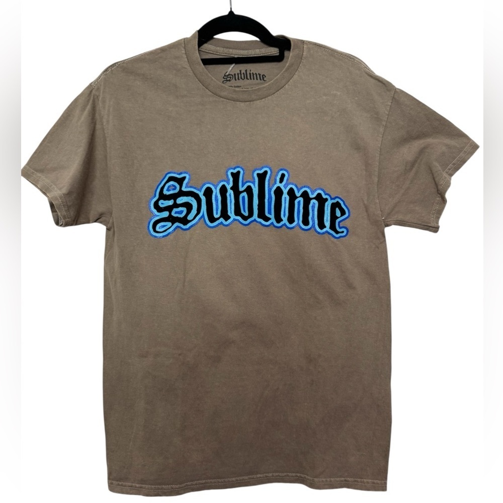Sublime Long Beach Flaming Heart T-shirt Unisex Size Med Punk Rock Ska Khaki